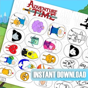 Cartoon Nail Art Templates | Adventure-Inspired Nail Decal Practice Sheet | Nail Art Guides | Digital Nail Art Decals | Characters Nail Art