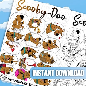 Cartoon Dog Nail Art Templates | Digital Nail Stickers | Cute Dog Nail Art Sheets | DIY Printable Nail Art Guides | Funny Dog Nail Art Sheet