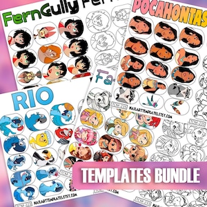 Paquete de diseños de uñas con personajes de dibujos animados / Calcomanías para uñas DIY / Plantillas de diseño de uñas imprimibles / Diseños de uñas animados divertidos / Paquete de diseños de uñas imprimibles