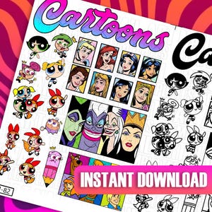 Cartoon nailart-sjablonen | Gids voor het overbrengen van digitale nagelstickers | Op karakter geïnspireerde nailart | Oefenbladen | Sjablonen voor nagelstickers