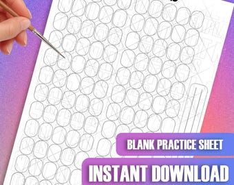 Blank Nail Art Practice Sheets: Training Cards for Design, Wraps & Decal Templates