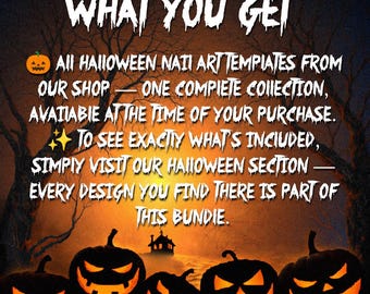 Halloween Nail Art Templates Bundle: All Designs Collection