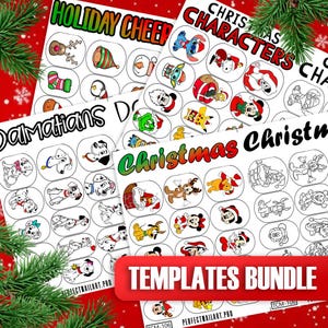 Holiday Cheer Nail Art Template Set | Christmas Nail Decals | Nail Art Transfer Guides | Cute Festive Nail Sticker Sheets | Digital Download