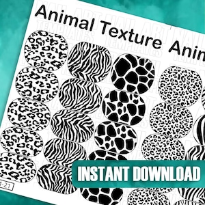 Animal Texture Nail Art Templates | Wild Nail Decal Template | Practice Sheet | Nail Art Guides | Digital Nail Sticker Templates