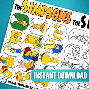 Cartoon Family Nail Art Template Pack | Digital Nail Design Sheets | DIY Coloring Nail Decals | Fun Yellow Characters Practice Guide
