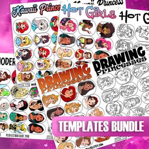 Printable Princess Nail Art | Digital Nail Decals | Fairy Tale Characters Nail Stickers | DIY Nail Wraps | Water Slide Decals | Cartoon Nail