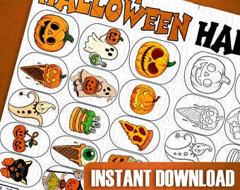 Halloween Nail Art Practice Sheets: Pumpkin, Ghost, Cat Designs (Digital Download, Printable Nail Stickers)