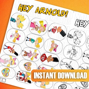 Cartoon Character Nail Art Decals | Fun Digital Nail Art Designs | Nail Sticker Template | DIY Nail Art Practice Sheets | Creative Nail Art