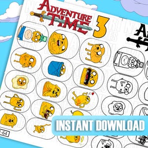 Cartoon Character Nail Art Templates | Adventure Nail Decal Practice Sheet | Digital Nail Art Guides | Nail Design Template | Nail Art Decal