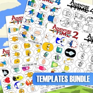 Cartoon Nail Art Templates Bundle | Adventure Nail Decal Practice Sheet | Nail Art Guides | Digital Nail Art Decals | Characters Nail Art