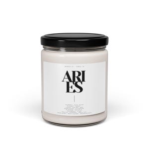 Aries Zodiac Candle, Astrology Soy Wax, Horoscope Home Decor, Personalized Birthday Gift, Star Sign, Mystic Scented Candle, 9oz