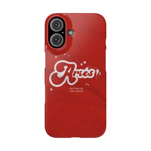 Aries Slim Phone Case, Zodiac Sign Protective Cover, Horoscope Gift for Aries, Astrology Phone Accessory, Unique Star Sign Design