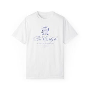 T-shirt unisexe vintage des années 90 Carlyle Hotel, t-shirt teint en pièce