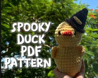 Halloween themed crochet spooky duck PDF PATTERN