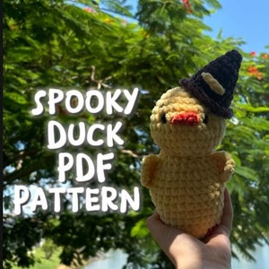 Halloween themed crochet spooky duck PDF PATTERN