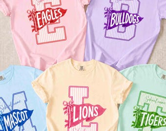 Comfort Colors Mascot Team Shirts, Custom School Name T-Shirt, Back to School Shirt, Team Mascot Shirt, Custom Mascot School, Mascot Tee
