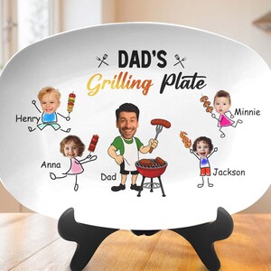 Personalized Grilling Plate, Custom Fathers Day Gift from Kids, Grill Gifts, BBQ Platter, Daddy&#39;s Grilling Plate, Platter for Father&#39;s Day