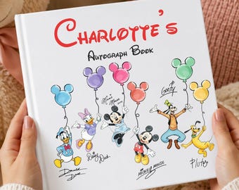 Personalized Mickey And Friends  Autograph Book, Mickey Minnie Autograph Book, WDW Trip Memory Book, Signature Memory Book