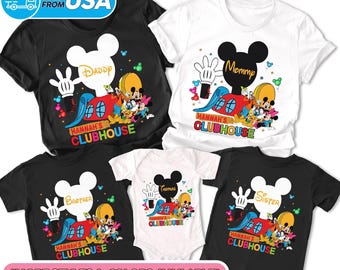 Personalized Mickey Clubhouse Birthday Shirt, Customized Mickey Birthday Theme T-Shirt, Magic Kingdom Shirt, Birthday  Gift For Kid