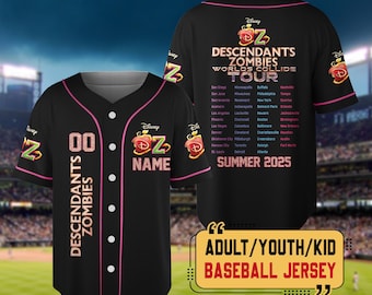 Custom Descendants Zombies Worlds Collide Tour Jersey, Personalized Descendants Red Jersey, Like The Zombies Do, Summer Tour 2025 Shirt