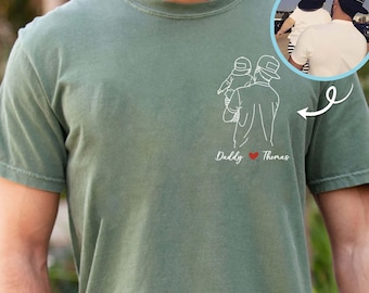 Custom Dad Shirt Portrait From Photo, Father's Day Shirt, Custom Photo Shirt For Dad, Father's Day Gift 2025, Custom Dad Image