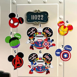 Personalized Mickey Minnie Super Heroes Disney Cruise Magnet, Custom Day At Sea 2025, Disney Dream Family Cruise Ship Stateroom Door