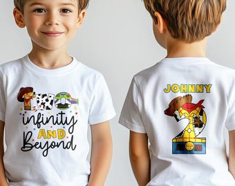 Personalized Toy Story Birthday Party Toddler Shirt, Custom Two Infinity And Beyond Birthday Shirt, Birthday Toddler Tee, 2nd Birthday Gift