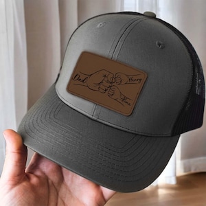 Dad Fist Bump Hat, Personalized Dad Hat, Dad Snapback Hat, Father’s Day Gift From Kids, Hat For Dad Kids, Custom Dad Trucker Hat