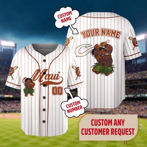Personalized Moana Maui Baseball Disney Jersey, Custom Name Kid Youth Adult Shirt, Magic Kingdom Trip Baseball Jersey, Birthday Boy Gift