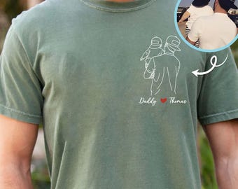 Custom Dad Shirt Portrait From Photo, Father's Day Shirt, Custom Photo Shirt For Dad, Father's Day Gift 2025, Custom Dad Image