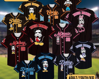 Personalized  Mickey & Friends Star Wars Baseball Jersey, Custom Star Wars Jersey, Mickey Stormtrooper Shirt,  Family Trip Gift