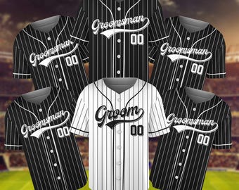 Custom Groom & Groomsman Jersey, Groomsmen Proposal Jersey, Bachelor Party Groomsmen Jersey, Personalized Team Name Baseball Jersey