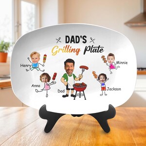 Personalized Grilling Plate, Custom Fathers Day Gift from Kids, Grill Gifts, BBQ Platter, Daddy&#39;s Grilling Plate, Platter for Father&#39;s Day