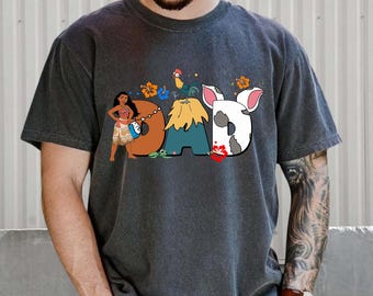 Personalized  Moana Dad Shirt, Customized Moana Princess Animated Theme Shirt, Father's Day Gift For Man, Dada Father's Day Shirt