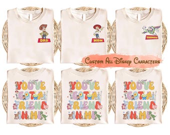 Custom  Toy Story Family Trip Matching Shirt,  Dad Mom Shirt, Buzz Lightyear Woody Jessie Personalized Toy Story Character Shirt