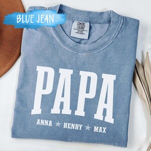 Custom Papa Dad Shirt with Kid Names, Father&#39;s Day Gift, New Dad Shirt, Personalized Dad T-Shirt, Custom Kids Names Shirt, Fathers Day Shirt