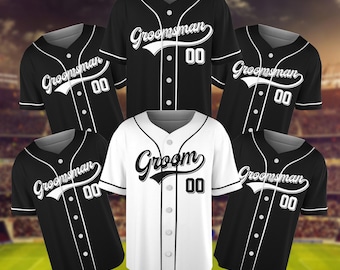 Custom Groom & Groomsman Jersey, Groomsmen Proposal Jersey, Bachelor Party Groomsmen Jersey, Personalized Team Name Baseball Jersey