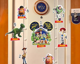 Personalized Disney Toy Story Inspired Disney Cruise Magnet, Buzz Lightyear Woody Jessie Magnet, Disney Family Cruise Ship Stateroom Door