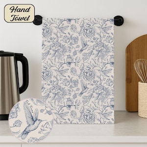Subtle F*ck Trump Towel, Chinoiserie French Tea Towel,Flower Garden Kitchen Towel, Funny Anti Trump Hand Towel,Political Gift Bathroom Decor