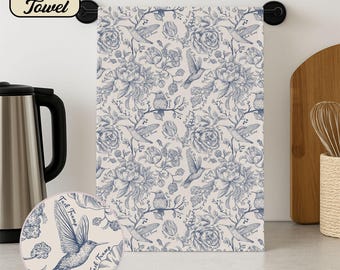 Subtle F*ck Trump Towel, Chinoiserie French Tea Towel,Flower Garden Kitchen Towel, Funny Anti Trump Hand Towel,Political Gift Bathroom Decor