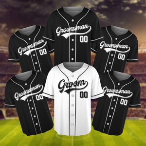 Custom Groom & Groomsman Jersey, Groomsmen Proposal Jersey, Bachelor Party Groomsmen Jersey, Personalized Team Name Baseball Jersey