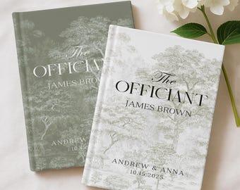 Personalized Officiant Lined Notebook, Custom Luxury Hard Cover Note Book for Speech Sermon Toast Wedding Day Pastor Host Gift Ceremony Gift