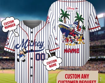 Custom Mickey Cruise Baseball  Jersey, Cruise Wish Fantasy Shirt, Mickey Friends Cruise Line Matching, Cruising Party Family Trip Tee
