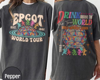 Retro Epcot Drink Around The World Shirt, Magic Kingdom Tee,  Epcot 1982 Shirt,  Family Trip Tee, Family Vacation Gift