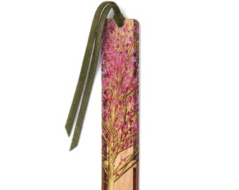 Japanese Sakura Cherry Blossom Tree Handmade Wooden Bookmark - Made in the USA