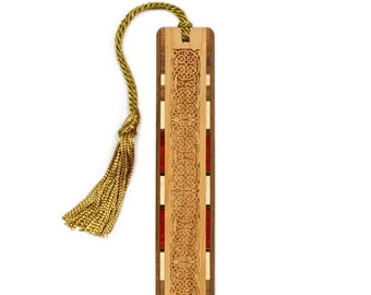 Celtic Knot Handmade Engraved Wooden Bookmark on Cherry Hardwood - Made in the USA