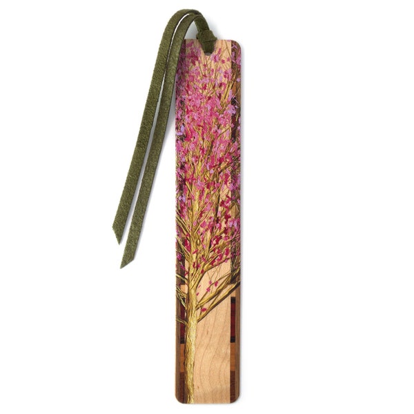 Cherry Japanese Sakura Tree Handmade Wooden Bookmark  - Made in the USA