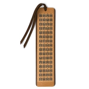 Chinese I Ching Yi Jing Hexagrams Chart Wooden Bookmark – Double-Sided Design - Made in the USA