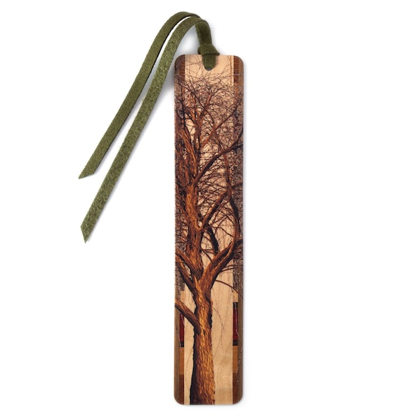 Winter Willow Tree Wooden Handmade Bookmark - Made in the USA