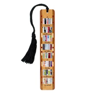 A Room Without Books Is Like A Body Without A Soul Quote Wooden Bookmark - Made in the USA